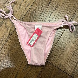 Xhilaration Cheeky pink Glitter Striped Bikini Bottoms NWT